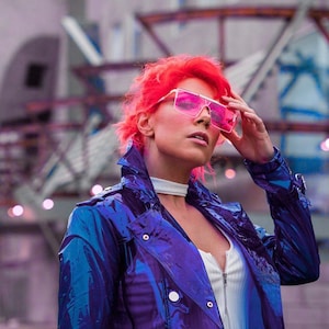 Colored Transparent Vinyl Trench Raincoat. Gorgeous Raincoat!