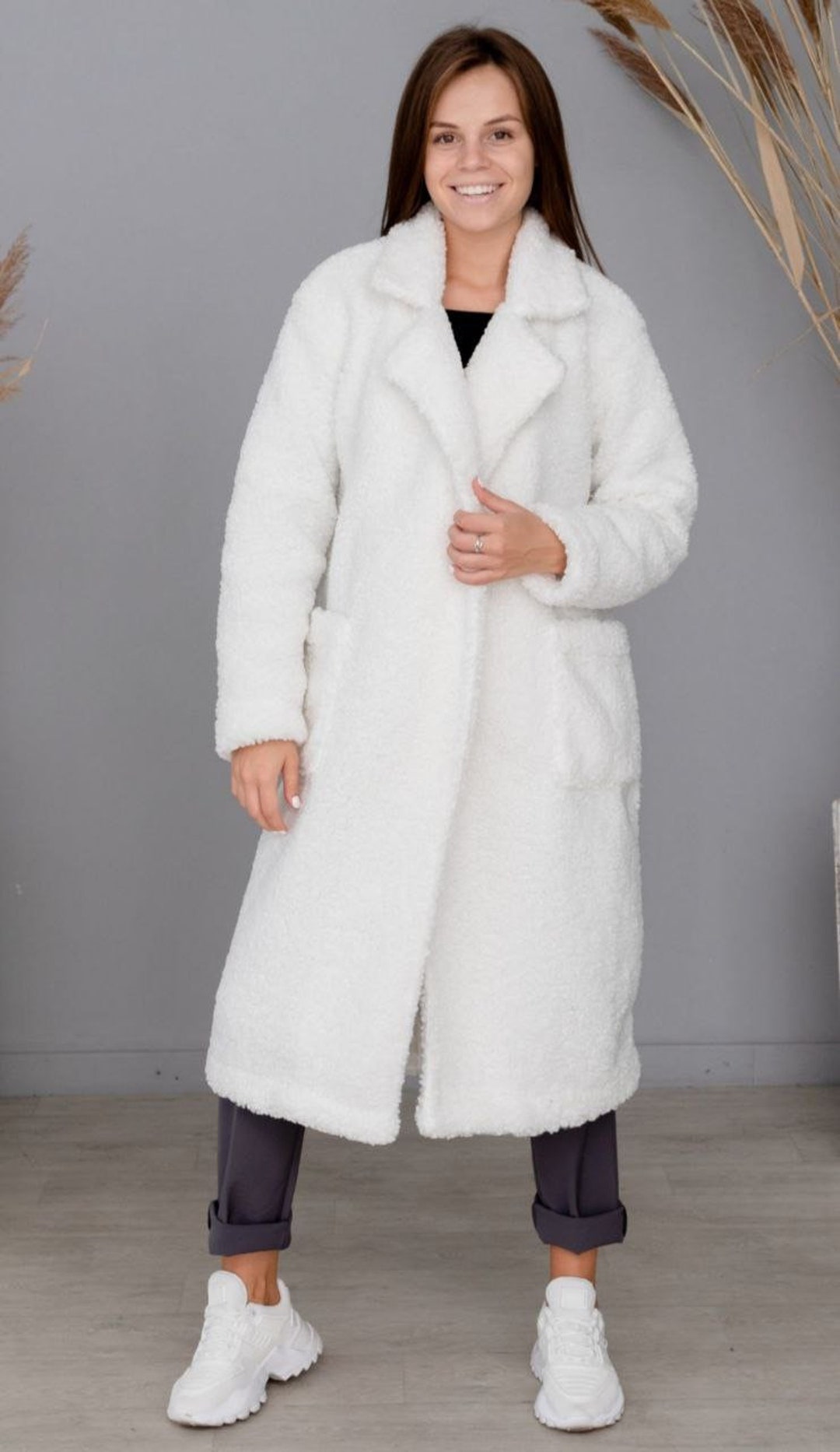 Sherpa Trench Coat. Women Sherpa Winter Jacket. Etsy