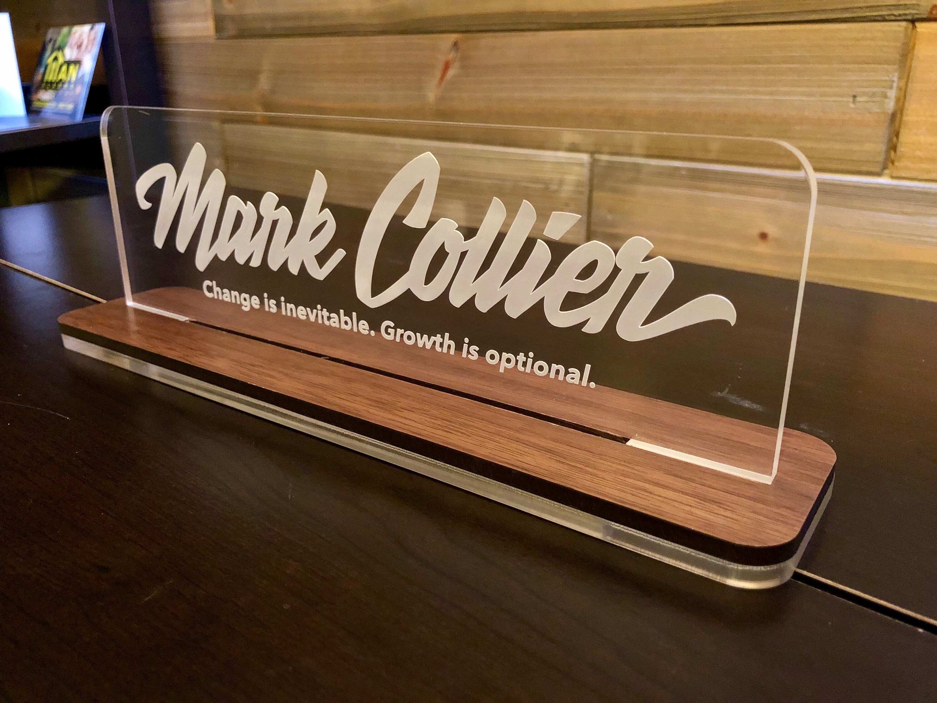 Laser Engraved Acrylic and Wood Name Plate Etsy