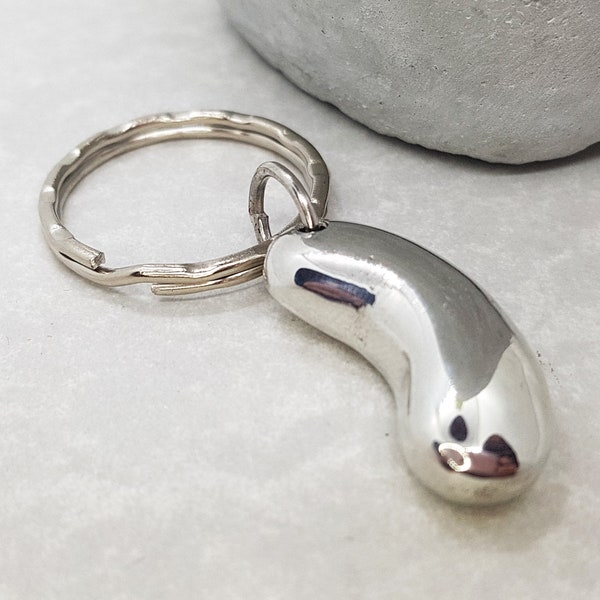 Pewter Jelly Bean Keyring, Kidney Bean, Living Kidney Donor Gift, Kidney Transplant gift, Jersey Born, New Baby, Tin 10 Year Anniversary,