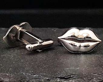 Pewter Lips Cufflinks, Tin, 10 Year Wedding Anniversary Gift, Wedding  Jewellery, Gift for him, Ladies Cufflinks