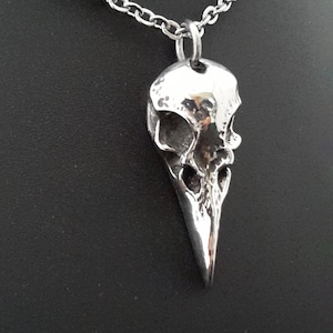 Raven Skull Pewter Necklace