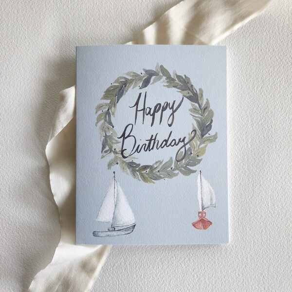 Sailboat Birthday Card For Grandpa Happy Birthday Card For Dad Nautical Birthday Card For Sailor Happy Birthday Card For Husband Who Sails