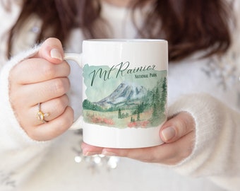 Mt. Rainier Coffee Mug Mount Rainer National Park Ceramic Mug Mt Rainier Souvenir Gift Washington National Park Coffee Mug With Mountain