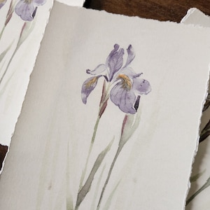 Iris Watercolor Print Purple Iris Flower Art Cottage Core Flower Wall Art Floral Baby Nursery Art Prints Baby Girl Nursery Painting image 5