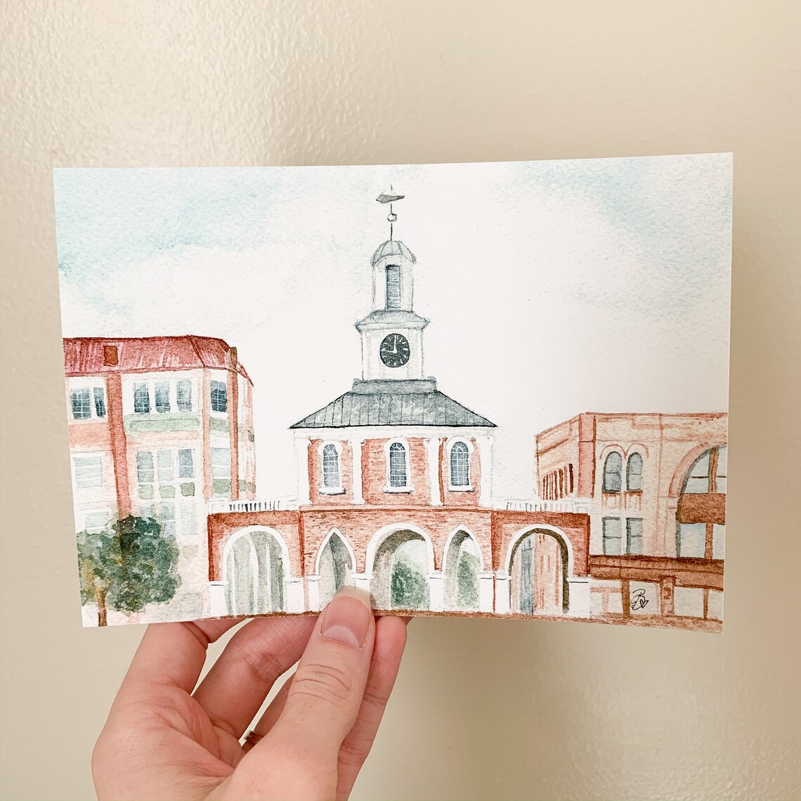 Fayetteville NC Market House Art Print, NC City Portrait, Historic