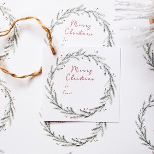 Digital Christmas Gift Tag Pretty Merry Christmas Instant Downloadable Name Tag Holiday Christmas Tag Print At Home Christmas Gift Name Tag