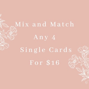 Set Of 4 Greeting Cards, Mix and Match Greeting Card Set, Blank Greeting Cards, Stationery Set, Just Because Card, Card For Friend,