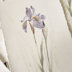 Iris Watercolor Print Purple Iris Flower Art Cottage Core Flower Wall Art Floral Baby Nursery Art Prints Baby Girl Nursery Painting image 2