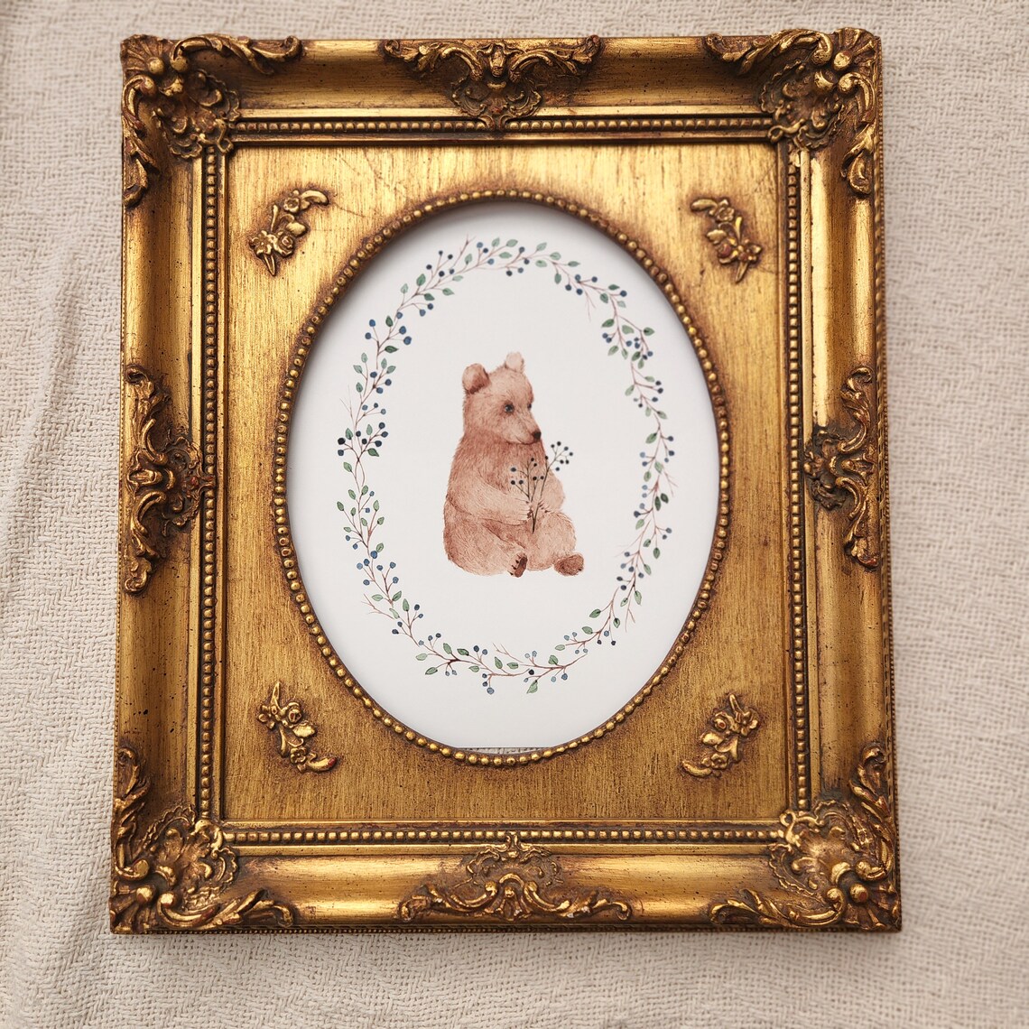 Brown Bear Nursery Print Baby Bear Wall Art for Woodland Baby Nursery ...