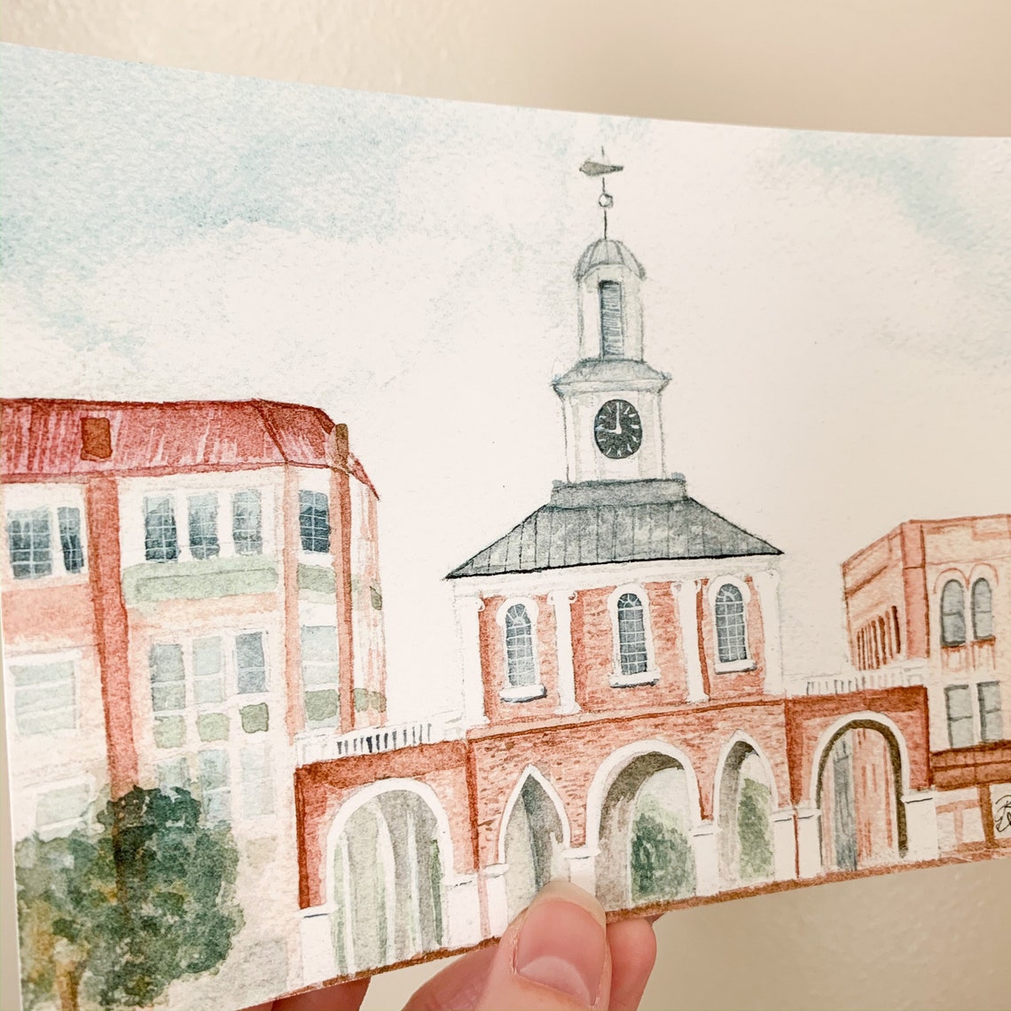 Fayetteville NC Market House Art Print, NC City Portrait, Historic