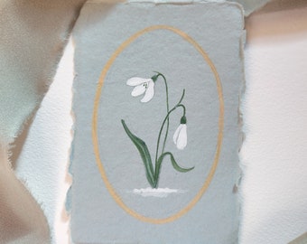 Snowdrop January Birth Month Flower Original Snowdrop Painting Wildflower Winter Painting Baby Girl Nursery Art Floral Nursery Decor