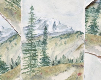 Mt. Rainier Print Paradise Mount Rainier Art Print Watercolor Painting of Mt Rainier Mount Rainier National Park Art