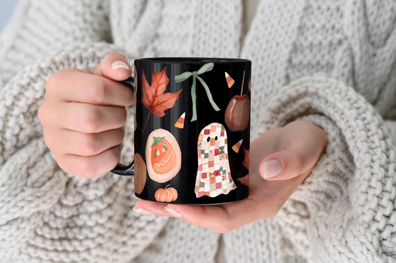 Cute Ghost Mug Halloween Coffee Mug Spooky Coquete Bow Mug Cottagecore Ghost Halloween Party Cup Cute Spooky Gift For Coffee Lover Cozy Fall