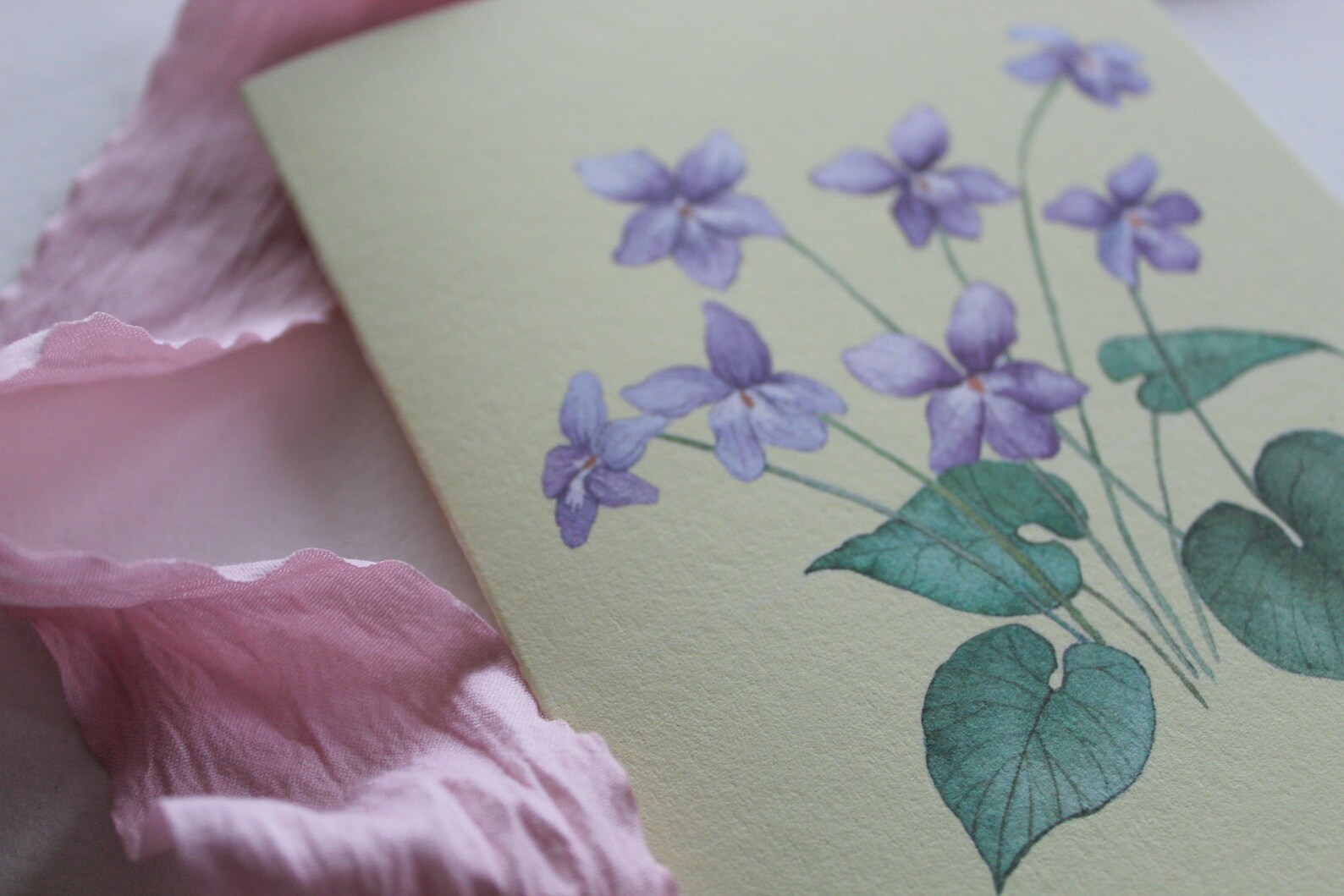 Simplistic Violets Violet Card Simple Violet Greeting Card Watercolor Violets Watercolor ...