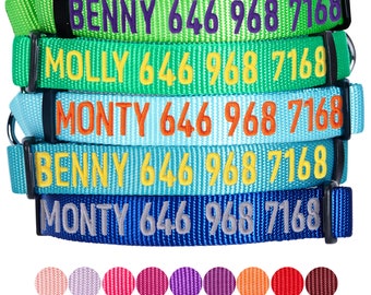 Blueberry Pet Essentials Personalized Martingale Dog Collar with Embroidered Pet Name and Phone Number