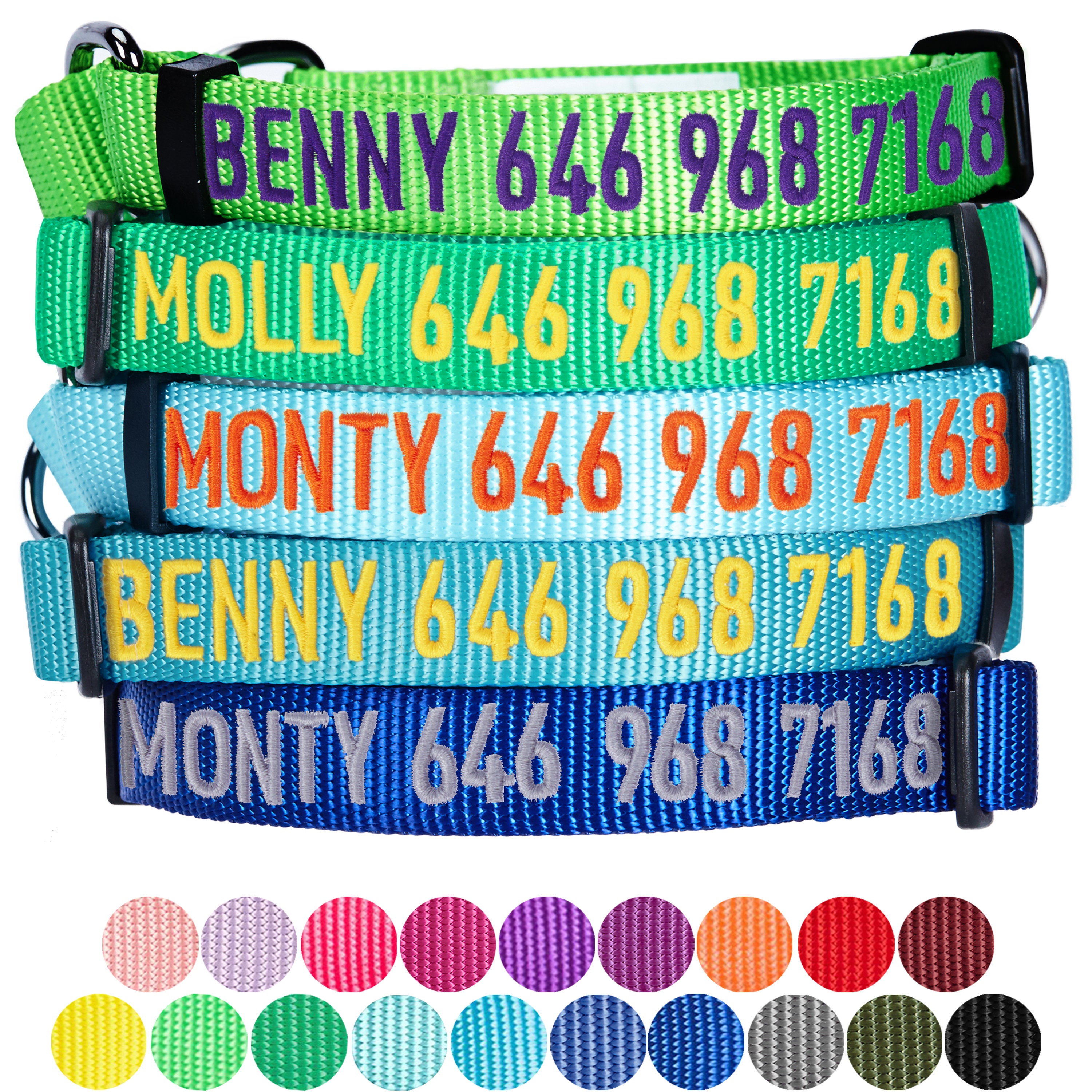 Regular Collars Martingale Collars Personalized Collars or Seatbelts Blueberry Pet Essentials 22 Colors Classic Solid Color Collection 