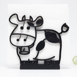 Cow Napkin Holder  3D Printed Plastic