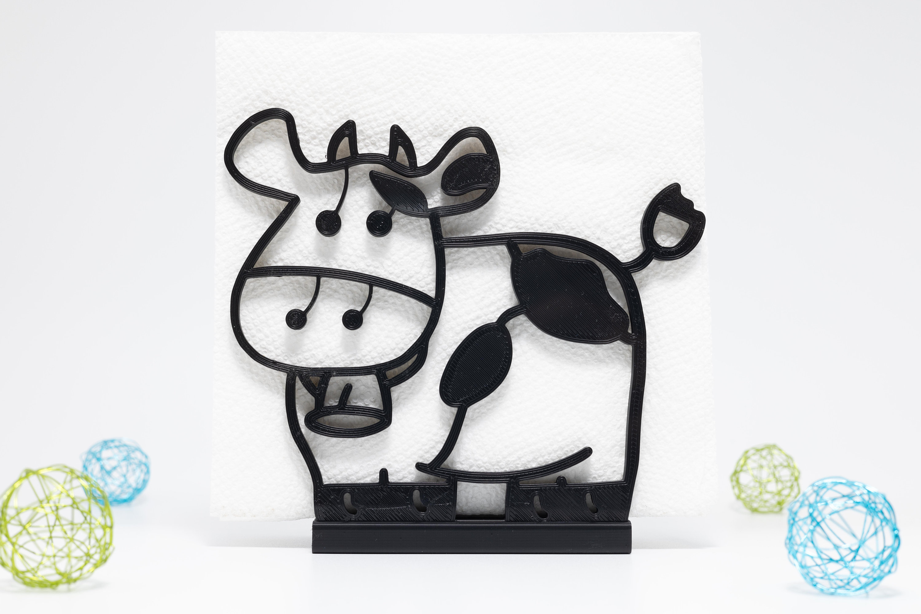 Cow Napkin Holder 3D Printed Plastic
