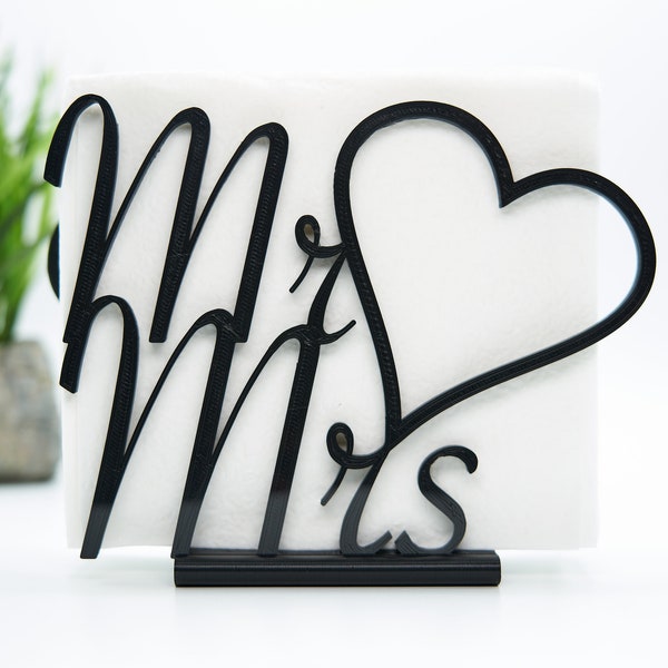 Mr&Mrs Napkin Holder 3D printed Plastic