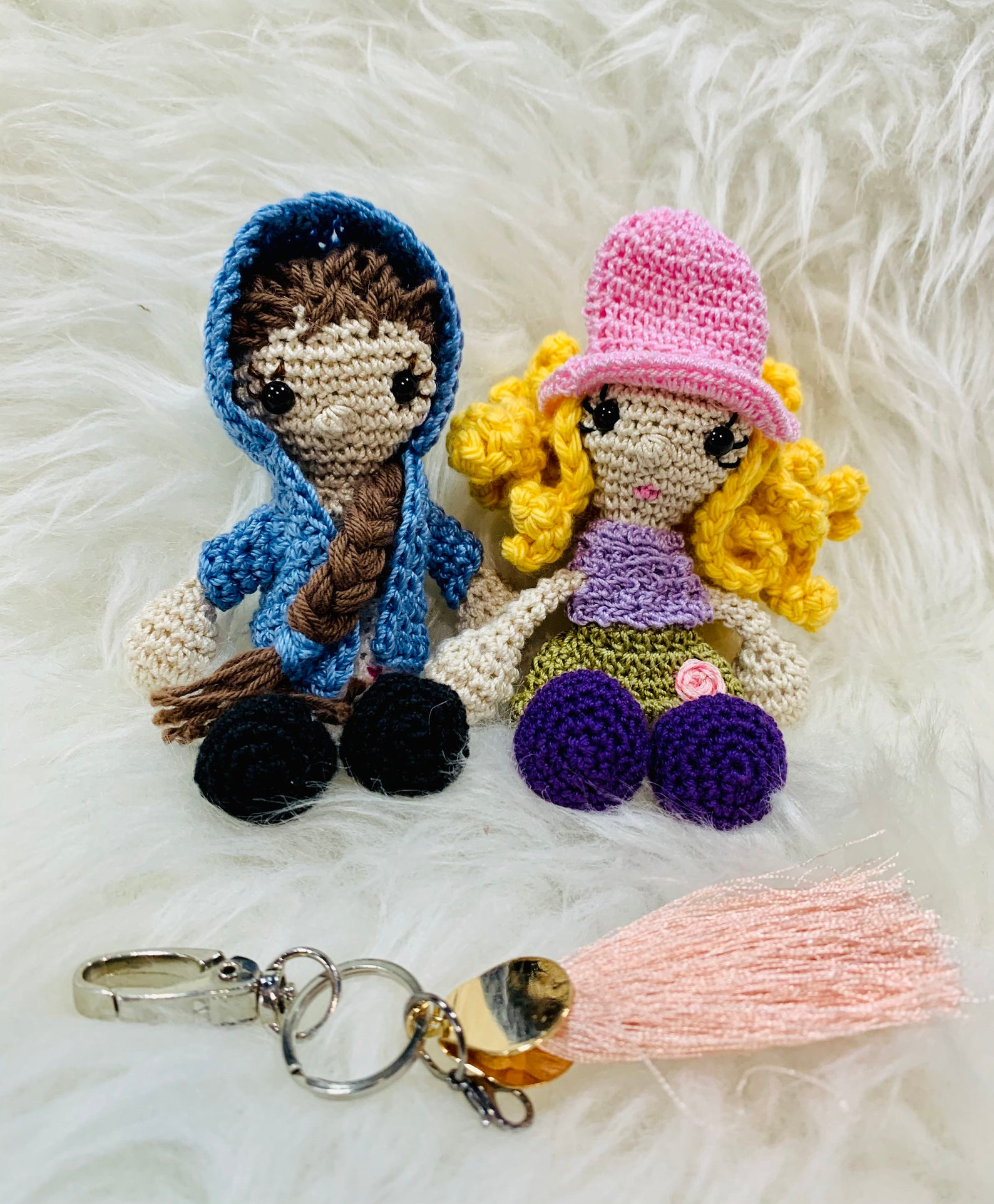 Crocheted Doll Keychain Etsy