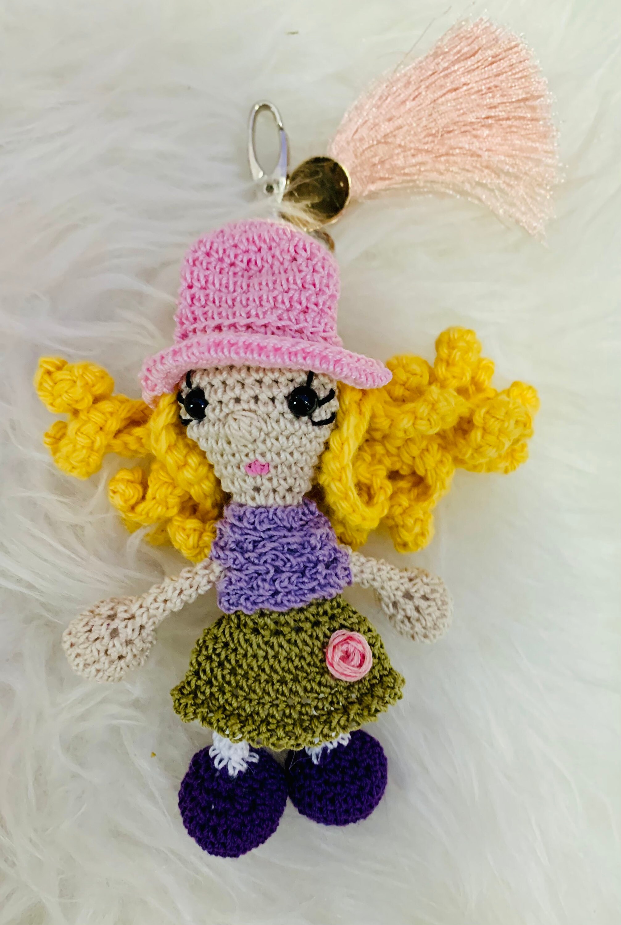 Crocheted Doll Keychain Etsy
