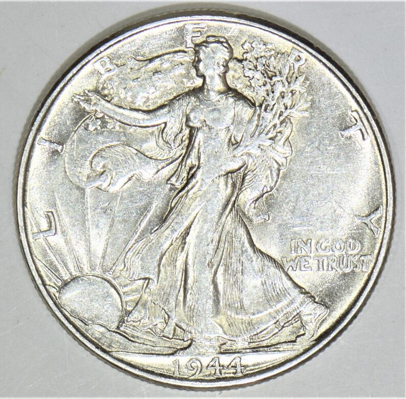 1944 Walking Liberty Half Dollar; Choice AU-BU