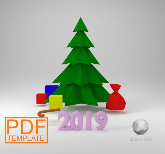 Papercraft Tree Christmas Tree Paper Tree Happy New Year Etsy