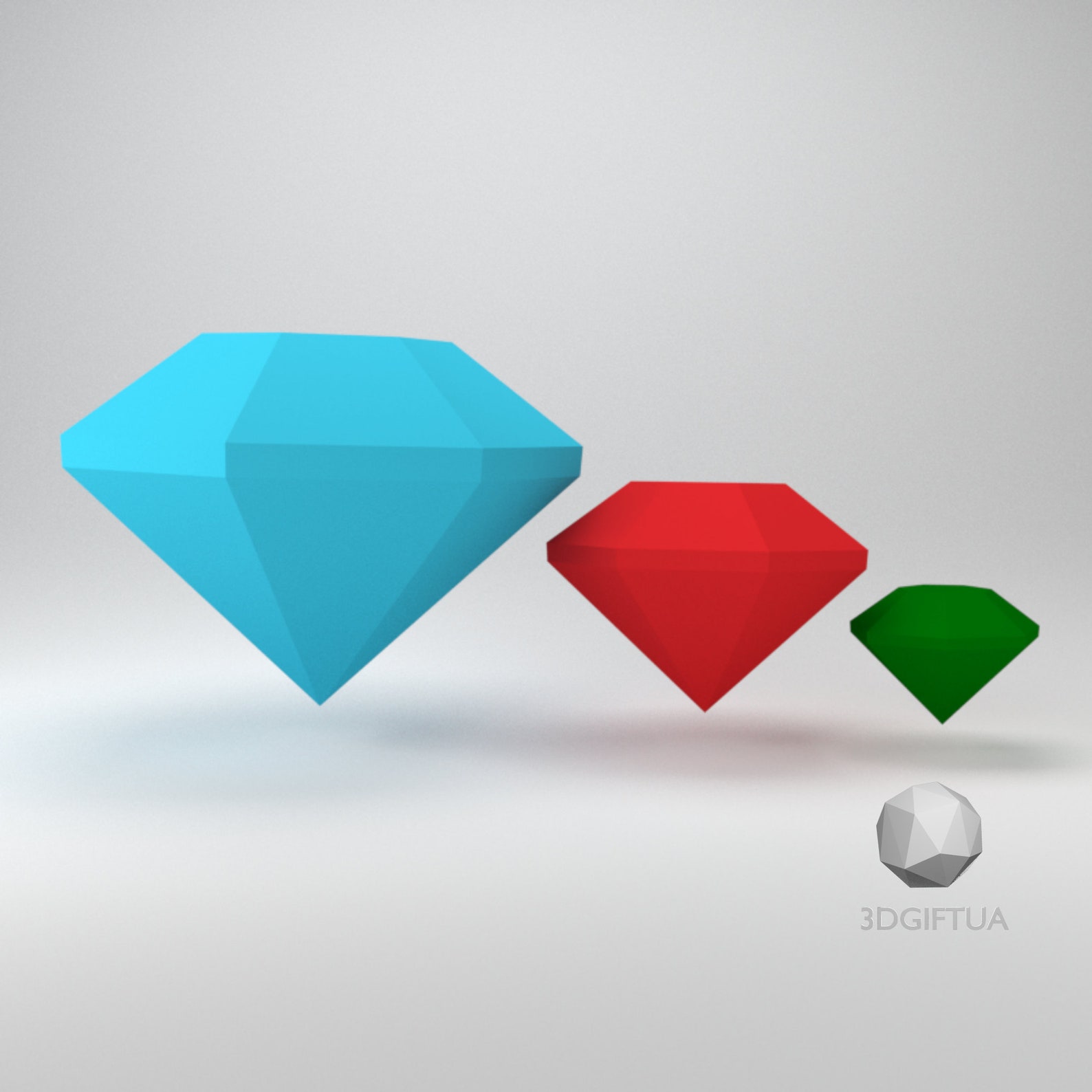 Emerald or Diamond DIY papercraft figure with this simple Etsy