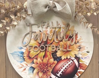 Football Door Sign, Fall Door Hanger Porch Decoration