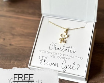 Flower Girl Personalized Gift Necklace Flower Girl Proposal Wedding Necklace for Flower Girl kids Custom Girl Jewelry