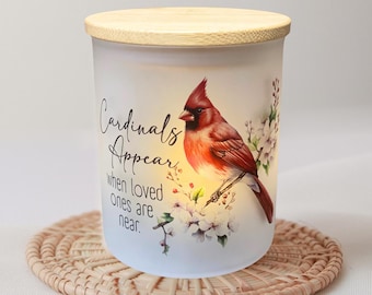 Personalized Memorial Candle Jar with Bamboo Lid Remembrance Gift with Battery Tea Light in Memory Keepsake Sympathy Gift for Loss
