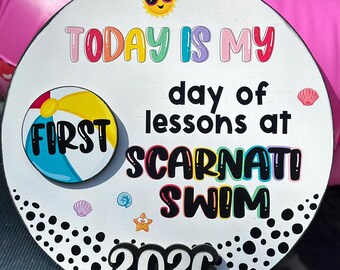 Swim Class Photo Prop, Gift for Swimming Instructor, ISR Self Rescue Swim Lessons First and Last Day Sign