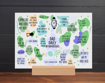 Dad Daily Affirmation Canvas Sign, Desktop Sign for Dad, Gift for Dads