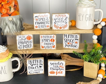 Pumpkin Tiered Tray Signs | Pumpkin Spice Tier Tray Sign | Tiered Tray Decor | Pumpkin Spice Season | Pumpkin Tiered Tray Decor
