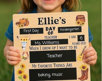 First Day School Sign Western Style Back to School 1st Day of School Western Photo Prop, Clalkboard First and Last Day School Sign