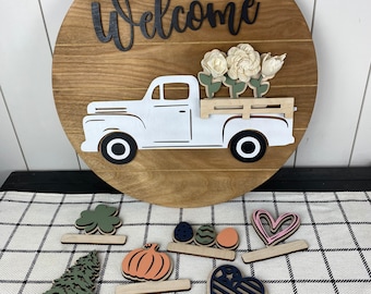 Interchangeable Welcome Sign | Interchangeable Truck Sign | DIY Sign | DIY Decor | Mothers Day Gift