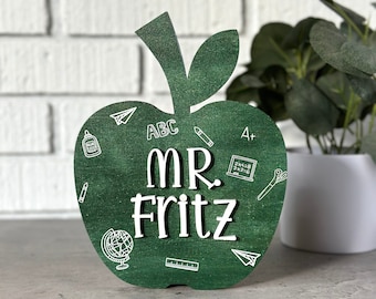 Back to School Teacher Gift,  Apple Desktop Sign for Teacher, Desktop Teacher Apple Sign, Teacher Gifts, Teacher Appreciation Gift