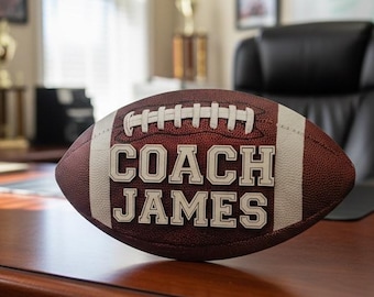 Personalized Football Coach Gift, Custom Wooden Football Sign, Football Coach End of Season Team Appreciation Gift
