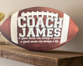 Personalized Football Coach Gift, Custom Wooden Football Sign, Football Coach End of Season Team Appreciation Gift