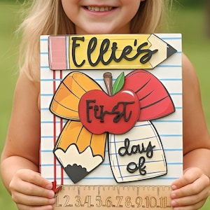 First Day of School Kids Photo Prop, Back to School Personalized Sign for First Day Last Day Kid School Sign