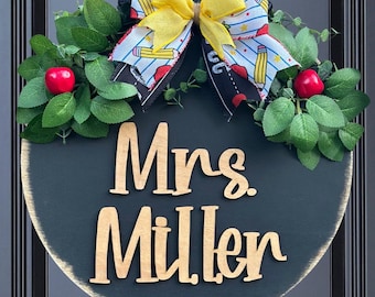 Teacher Door Sign, Teacher Name Classroom Sign, Teacher Gift Back to School, Welcome To Our Classroom, Teacher Class Decor