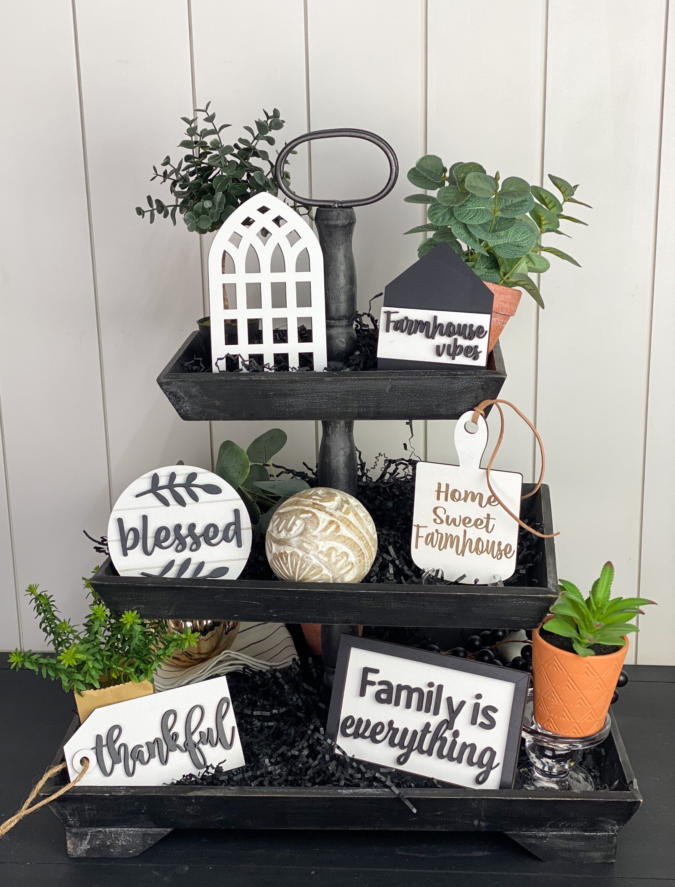 Home Tiered Tray Signs All Season Tiered Tray Signs Family Etsy