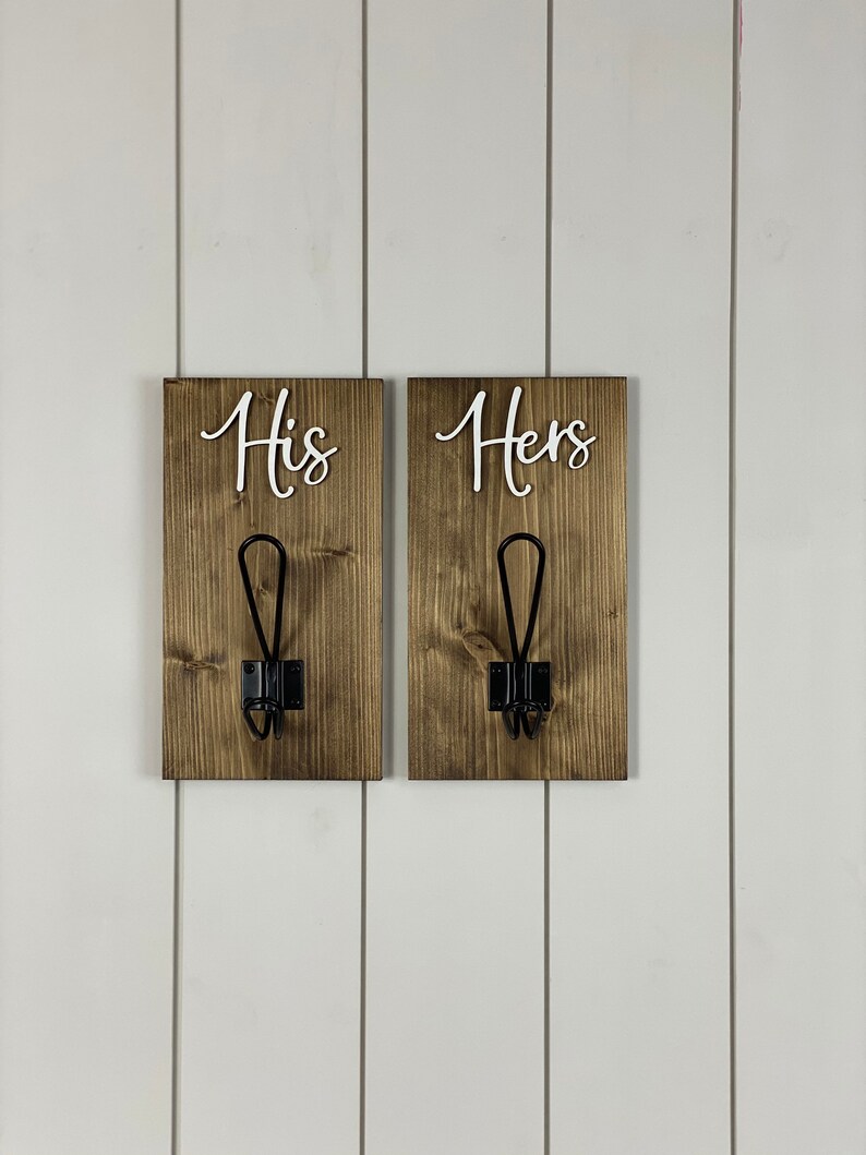 His and Hers Towel Hook Personalized Hook Bathroom Towel Etsy