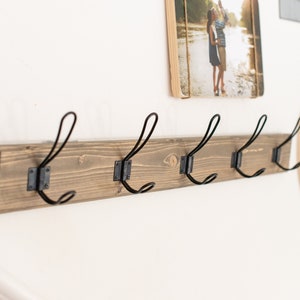 Farmhouse Wood Coat Rack | Wall Hook | Entryway Hook | Coat Hook | Towel Hook | Farmhouse Hook | Rustic Wall Hook  | Farmhouse Coat Hook