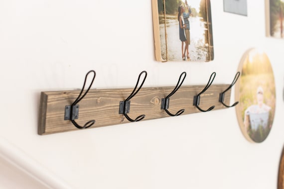 Farmhouse Wood Coat Rack | Wall Hook | Entryway Hook | Coat Hook | Towel Hook | Farmhouse Hook | Rustic Wall Hook  | Farmhouse Coat Hook