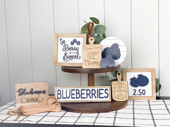 Blueberry Tiered Tray Kit Blueberry Decor Spring Decor | Etsy