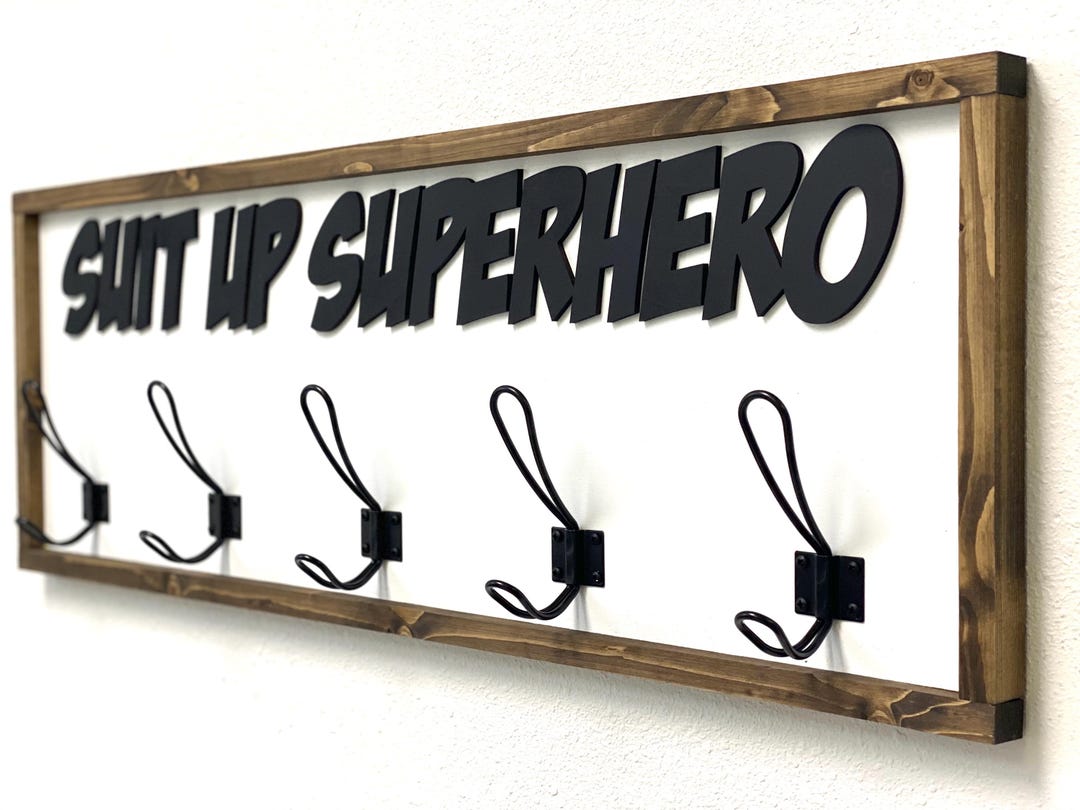 Super Hero Kids Costume Hook Personalized Boys Room Clothes Hook