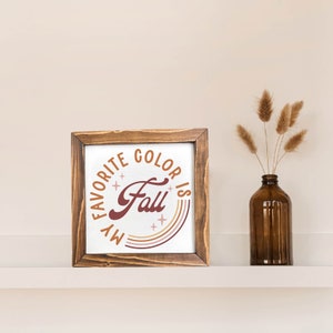 Mi color favorito es el cartel enmarcado de decoración de otoño, cartel de otoño retro, decoración de otoño, cartel de otoño enmarcado