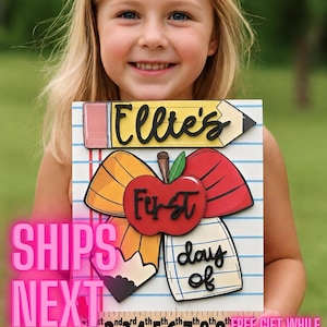 First Day of School Kids Photo Prop, Back to School Personalized Sign for First Day Last Day Kid School Sign